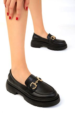 کفش لوفر مشکی زنانه چرم مصنوعی SOHO - کد 852964762