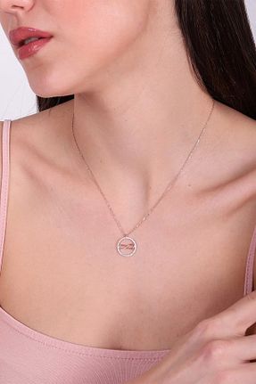 گردنبند نقره صورتی زنانه 925 عیار ipek silver - کد 676499011