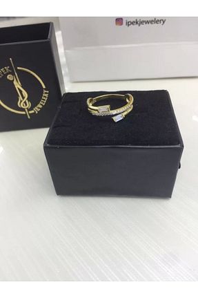 انگشتر نقره طلائی زنانه 925 عیار ipek silver - کد 807505762