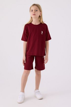ست بالاتنه و پائین تنه زرشکی بچه گانه بافت U.S. Polo Assn. - کد 855558988