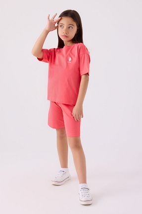 ست بالاتنه و پائین تنه صورتی بچه گانه بافت U.S. Polo Assn. - کد 855558848
