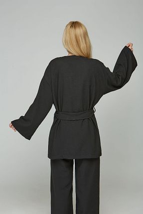 کیمونو و کافتان مشکی زنانه مخلوط کتان estewoman - کد 832117949