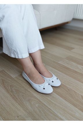 بابت سفید زنانه چرم خالص ND Shoes - کد 852246524