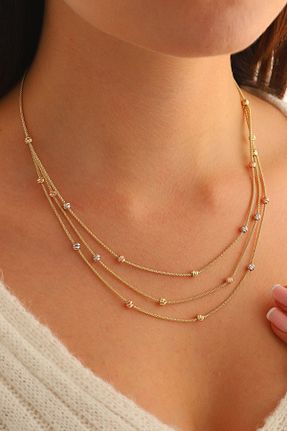 گردنبند طلا زرد زنانه 14 عیار MOOM MÜCEVHERAT - کد 841643002