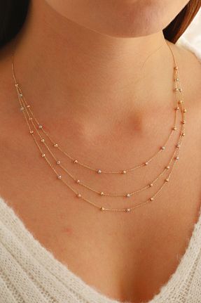 گردنبند طلا زرد زنانه 14 عیار MOOM MÜCEVHERAT - کد 841643005
