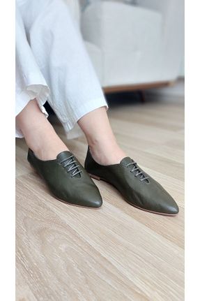 بابت خاکی زنانه چرم خالص ND Shoes - کد 852253404