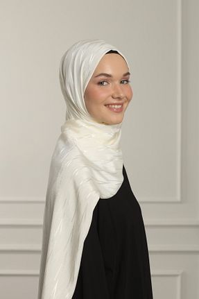 شال بژ زنانه ابریشم MAQ DESIGN - کد 855532421