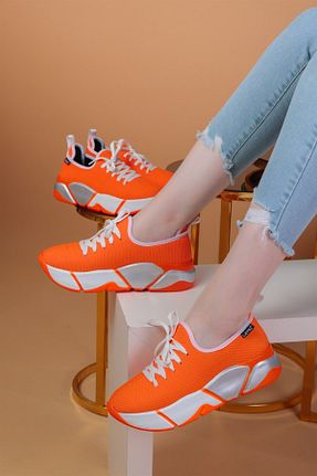 کفش پیاده روی نارنجی زنانه چرم مصنوعی layki - کد 306181569
