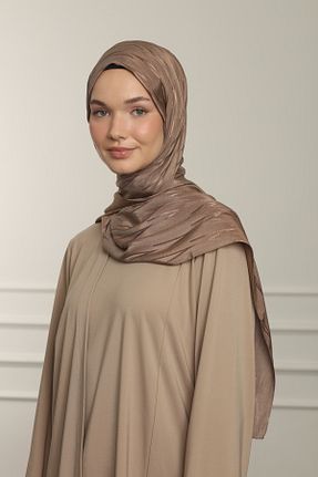 شال قهوه ای زنانه ابریشم MAQ DESIGN - کد 855530842