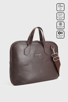 کیف لپ تاپ و مدارک قهوه ای زنانه چرم مصنوعی LUNABLU - کد 813566012