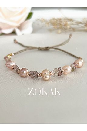 دستبند مروارید صورتی مروارید فرهنگی Zokak - کد 782183283