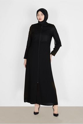 مانتو بلند حجاب مشکی زنانه Alvina - کد 805631310