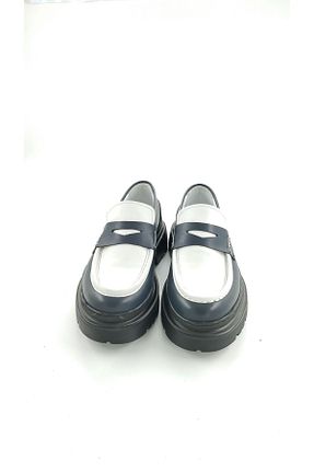 کفش لوفر سرمه ای مردانه چرم خالص MİLONEK - کد 827854186