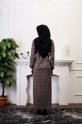کیمونو و کافتان قهوه ای زنانه پنبه پلی استر Kutay Collection - کد 772156561