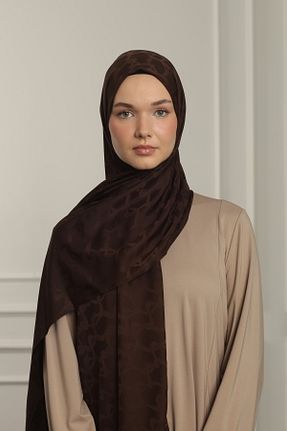 شال قهوه ای زنانه پنبه ای MAQ DESIGN - کد 855542701