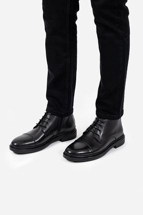 بوت / نیم بوت مشکی مردانه چرم خالص LUSIVE - کد 855554123