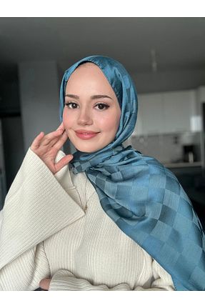 شال آبی زنانه پنبه ای MİS İPEK - کد 807922805