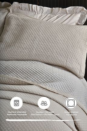 روتختی دونفره بژ پنبه ای Evlen Home Collection - کد 852833774