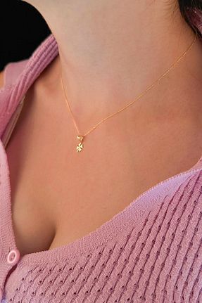 گردنبند طلا زرد زنانه 14 عیار Fiyonk Kuyumculuk - کد 849651151