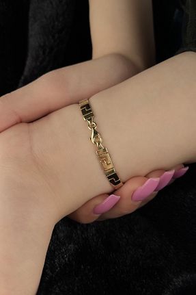 دستبند طلا زرد زنانه 14 عیار Fiyonk Kuyumculuk - کد 303800813