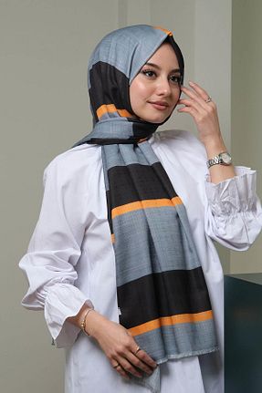 شال طوسی زنانه پنبه - پلی استر کد 42465039