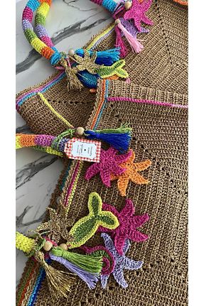 کیف ساحلی خاکی زنانه حصیر WOMANBAG - کد 355353883