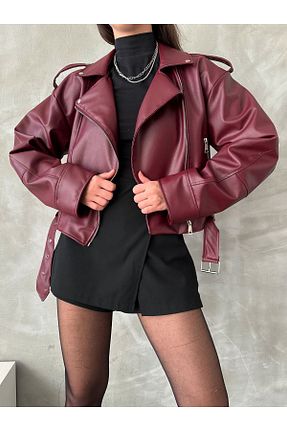 کت زرشکی زنانه گشاد İLKCET MODA - کد 795274074