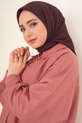 شال قهوه ای زنانه پنبه ای ekpress - کد 410566594