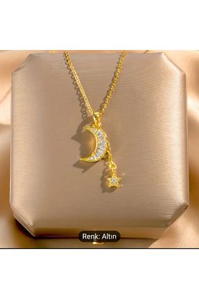 گردنبند استیل ( فولاد ) طلائی زنانه استیل ضد زنگ mamiko takı ve aksesuar - کد 839737862