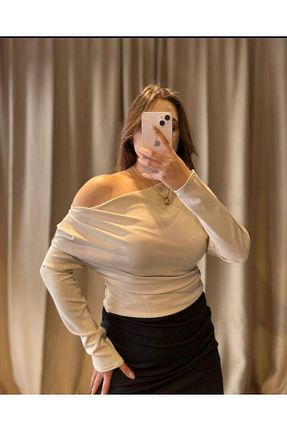 بلوز بژ زنانه ساده MetuCA - کد 855654279