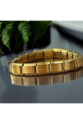 دستبند استیل (فولاد) طلائی زنانه استیل (فولاد) ABAKSESUAR - کد 848051777