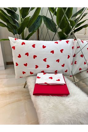 ست ملحفه دونفره قرمز Lastiksiz micoton - کد 855707253
