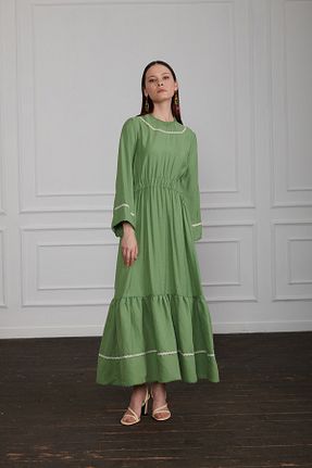 لباس سبز زنانه بافتنی MAQ DESIGN - کد 855704040