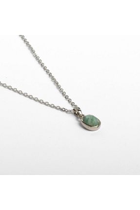 گردنبند استیل ( فولاد ) سبز زنانه سنگ طبیعی Paleo - کد 855714312