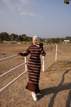 لباس حجاب قهوه ای زنانه Relaxed Zaure - کد 855714155