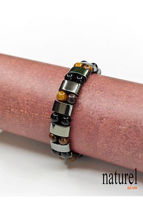 دستبند جواهر طوسی زنانه سنگ طبیعی Naturel Tılsım - کد 855566889