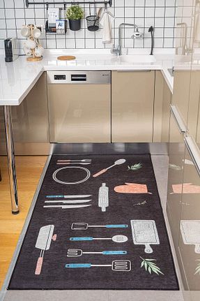 فرش آشپزخانه قهوه ای پنبه ای Oriente Home - کد 370706152