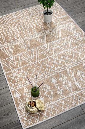فرش قهوه ای قابل شستشو Oriente Home - کد 336798923
