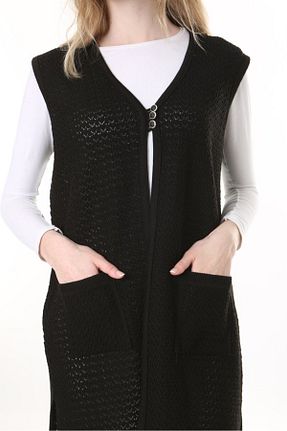 جلیقه مشکی زنانه اکریلیک - پلی استر Lamierra - کد 831594315