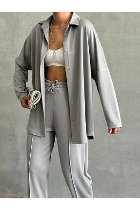 ست بالاتنه و پائین تنه طوسی زنانه تریکو CELITA - کد 855748626