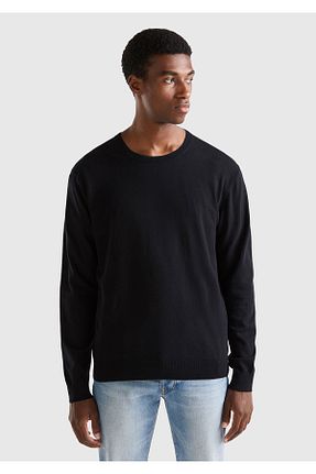 پلیور مشکی مردانه ساده United Colors of Benetton - کد 752302080