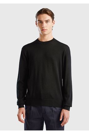 پلیور مشکی مردانه ساده United Colors of Benetton - کد 851579890