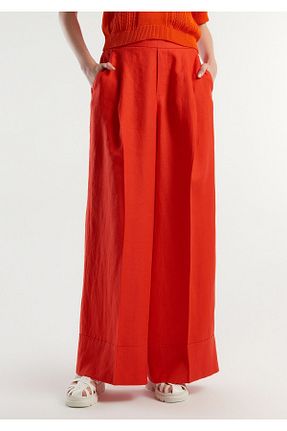 شلوار قرمز زنانه کتان United Colors of Benetton - کد 835605909