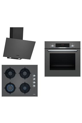 ست هود و اجاق گاز طوسی گارانتی نمایندگی رسمی Bosch - کد 855570147