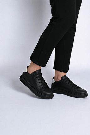 کفش اسنیکر مشکی زنانه چرم اصل Marine - کد 855799713