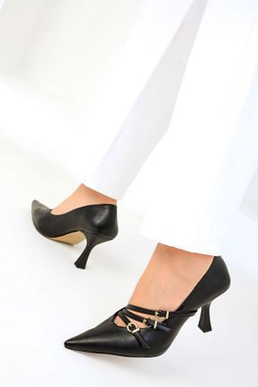 کفش پاشنه بلند کلاسیک مشکی زنانه چرم مصنوعی SOHO - کد 852964799