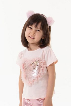 تیشرت صورتی بچه گانه رگولار Colorinas - کد 6533026