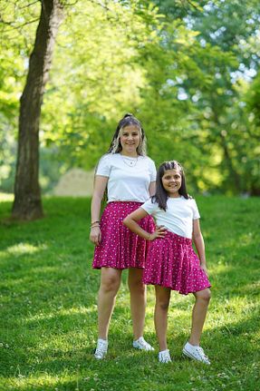 دامن صورتی بچه گانه پنبه ای EYLÜL ELİF BUTİK - کد 833672569