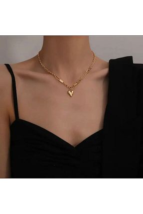 گردنبند استیل ( فولاد ) طلائی زنانه استیل (فولاد) DEMOKAN - کد 855730949