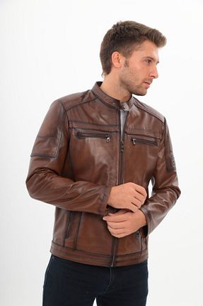 کاپشن قهوه ای مردانه گشاد Fatih Deri - کد 855775605
